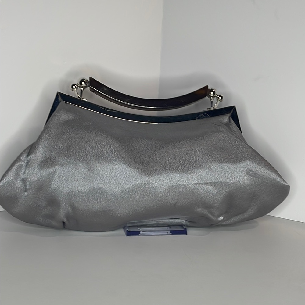 Bijoux Terner Silver and Brown Clutch with Shimmery Finish 5”X11”